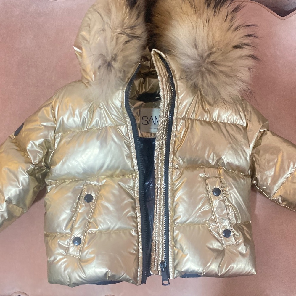 Sam. New York Metallic Gold Puffer Jacket